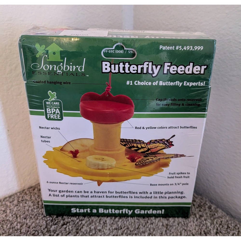 Songbird Essentials Butterfly Feeder with Butterfly Nectar SE78210 New‎